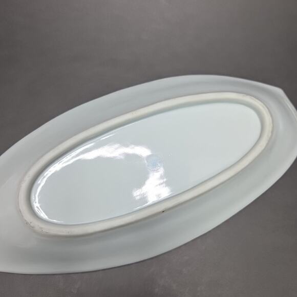 Nippon Hand Painted Celery Dish Pink Floral Porcelain 11in Chintz - Picture 9 of 16